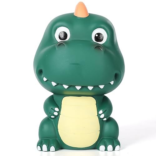 H&W Tirelire Dinosaure, Tirelire Incassable et Mignonne pour Garçons et Filles Adultes, Cadeau d’Anniversaire, Cadeau de Naissance et Noël (Vert Foncé)