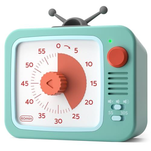 LIORQUE Minuteur Visuel Timer Enfant, 60 Minutes Chronometre Enfant et Compte à Rebours pour Enfants et Adultes, Silencieux Outil de Gestion du Temps pour Cuisine, Salle de Classe, Réunions