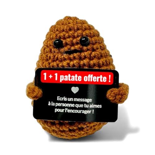 Patate Laine Positive Personnalisable - Une patate Je Crois en toi Offerte dans Chaque Commande - Patate au Crochet gravée en France - Cadeau de Noel Incroyable