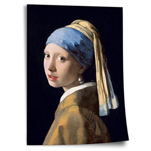 Printistico Jan Vermeer Poster: Jeune fille à la boucle d'oreille en perle (1665), Impression d'art non encadrée, Peinture murale - A4, A3, A2, A1, A0, XXL - Salon, Chambre, Cuisine, Décoration