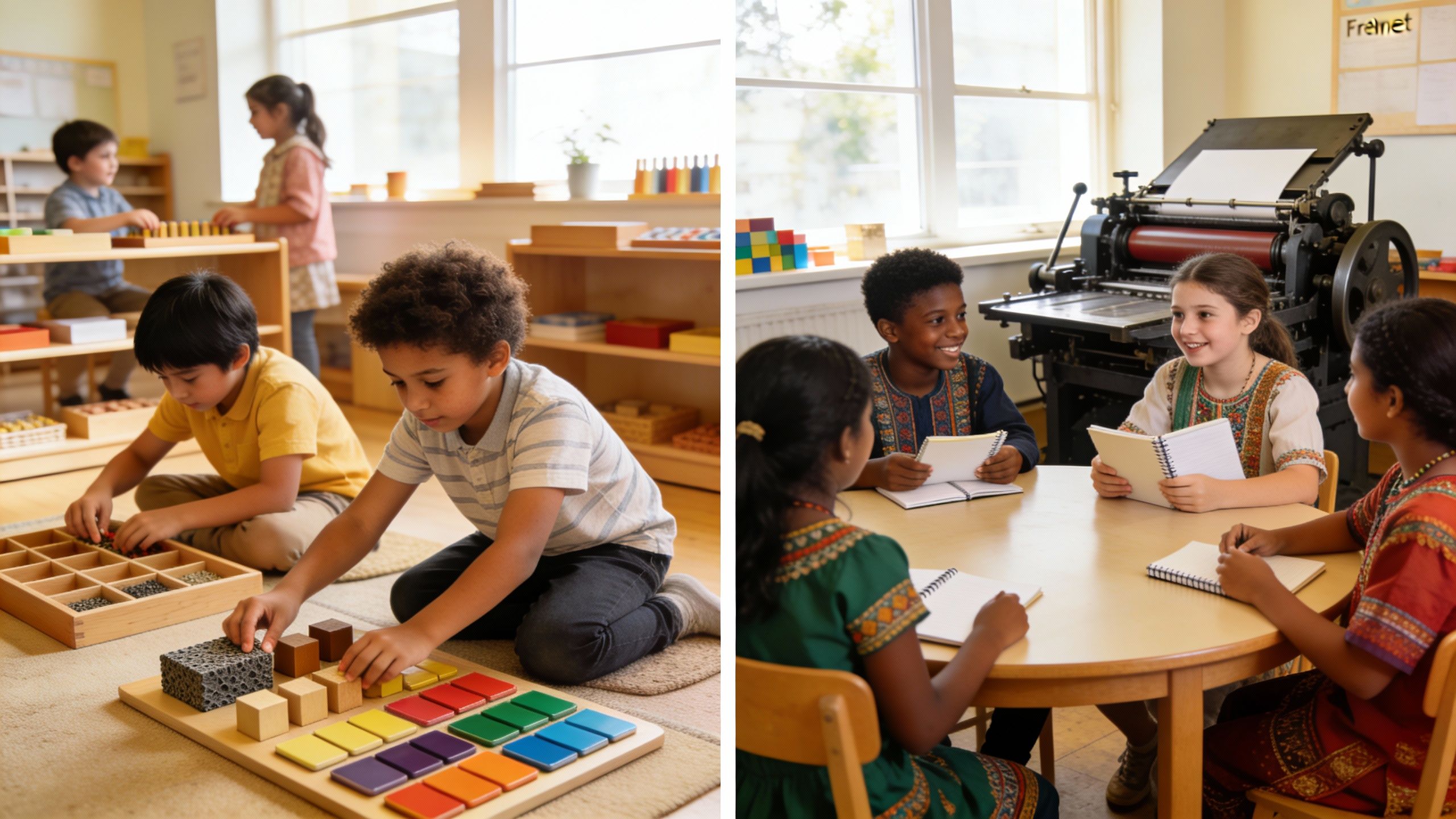 Pédagogies alternatives : Montessori, Freinet et leurs spécificités