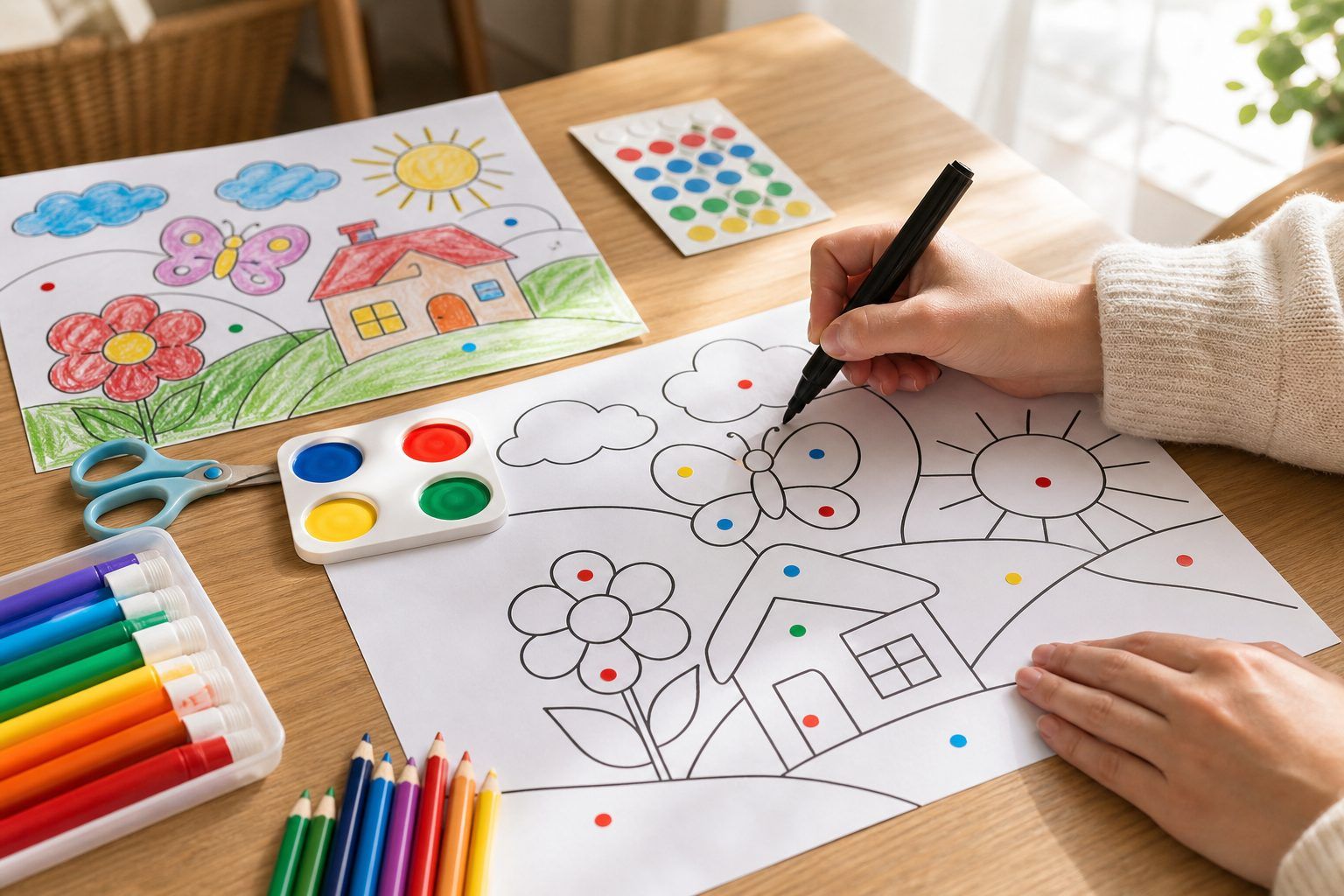 Comment dessiner soi-même un coloriage magique adapté à un enfant de maternelle ?