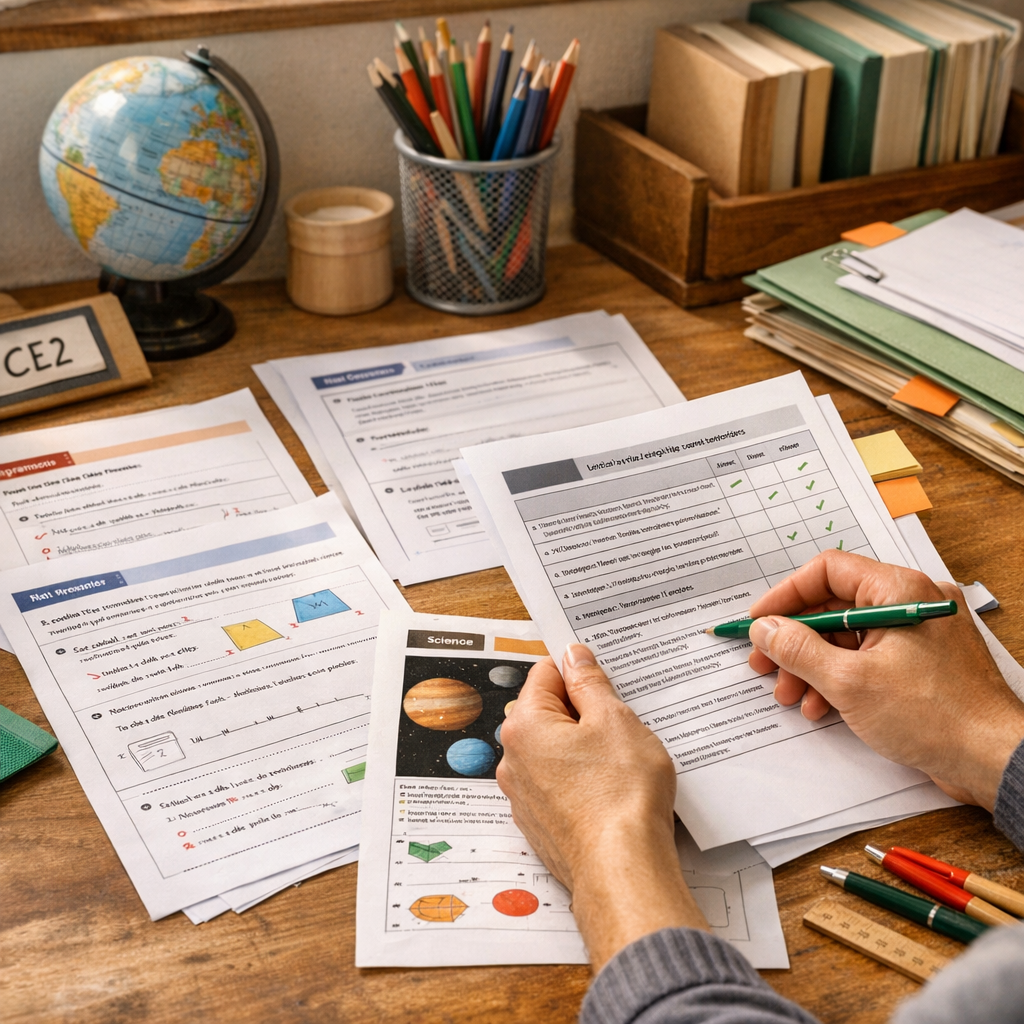 Ressources pédagogiques CE2 : relier les fiches aux repères officiels