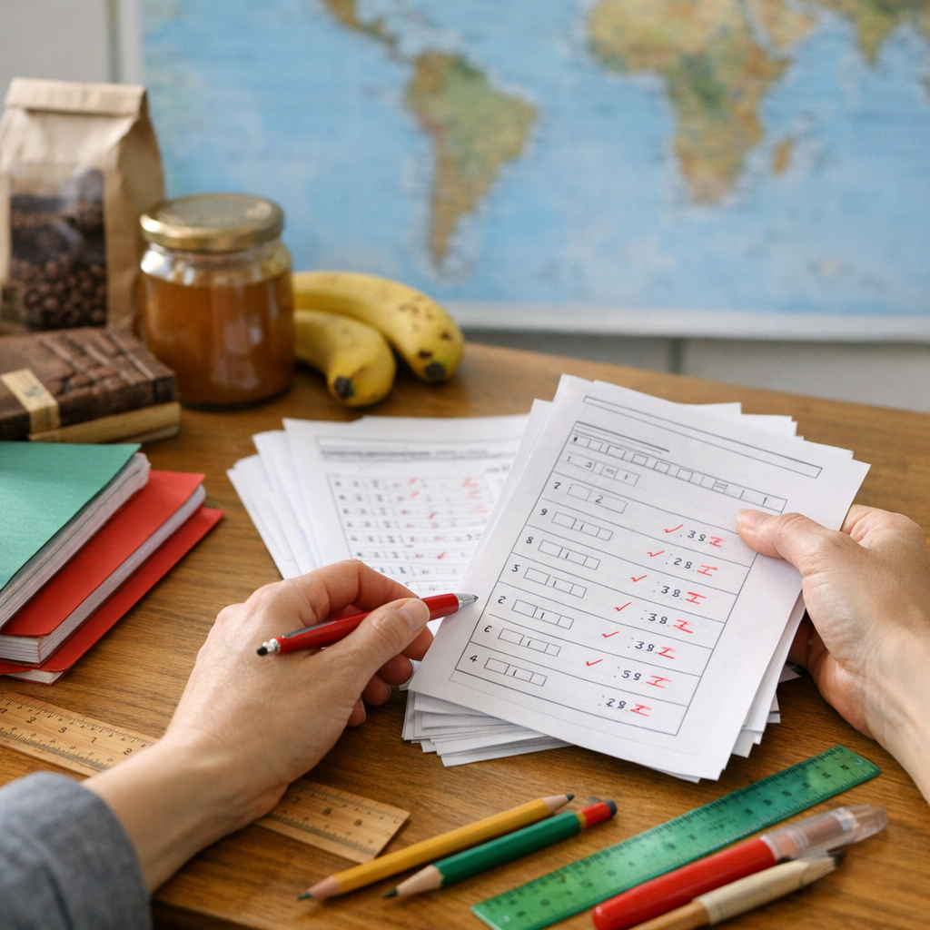 Comment corriger une fiche d'exercices CM1 avec Label Écoles Équitable