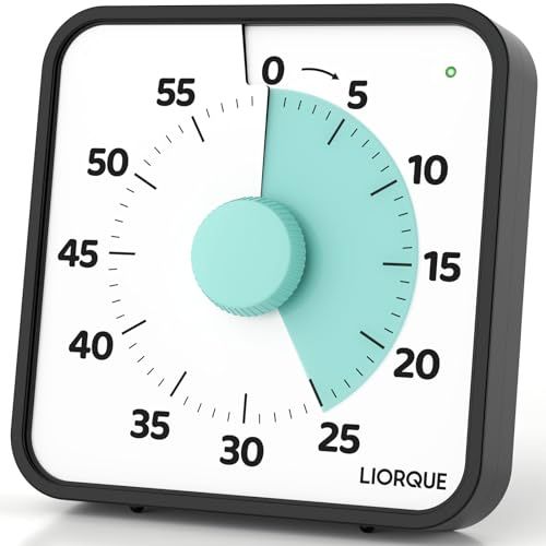 LIORQUE grand minuteur visuel 19 cm pour la classe, aimanté et silencieux