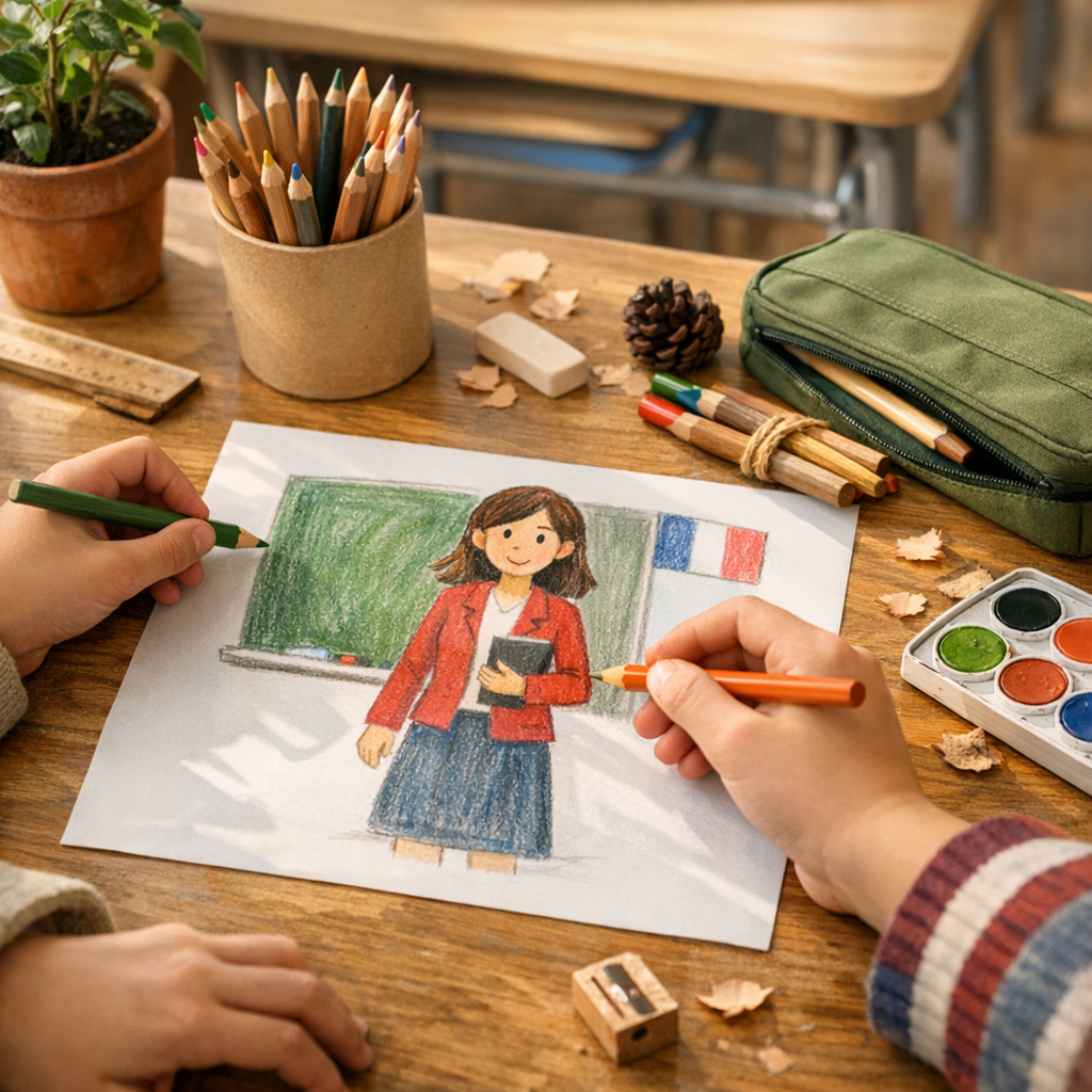 Dessin maîtresse d'école : idée facile et jolie à réaliser