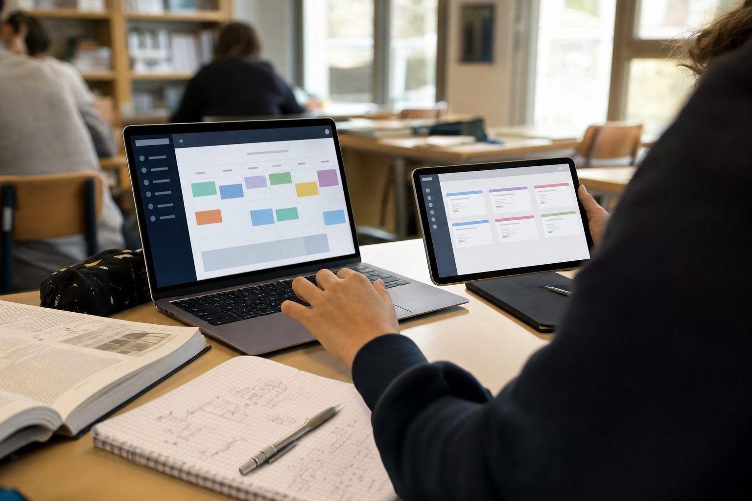 Utilisation dans les lycées : emploi du temps, Pronote et travail de classe