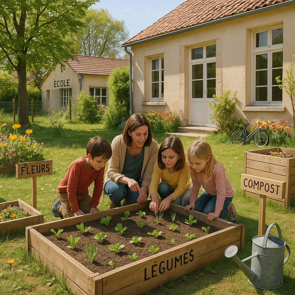 Jardin pédagogique potager école aménagement : guide concret